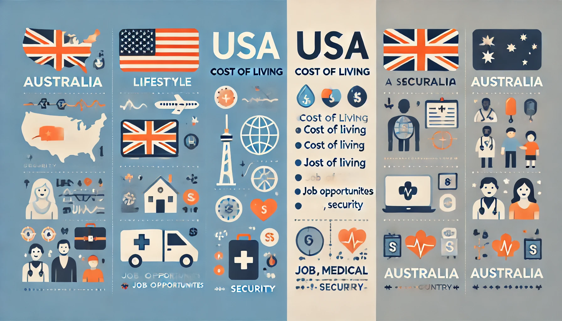 Comparing Migrations and Needs : USA vs UK vs Australia